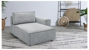 Светлосив модул за диван от велур, десен ъгъл Nihad modular - Bobochic Paris