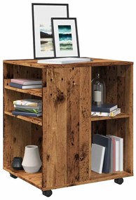 856658 vidaXL Шкаф с колелца, старо дърво, 60x53x72 см, инженерно дърво