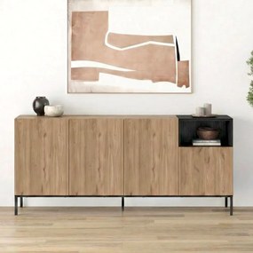 Конзола Cailin TopMebel от меламин в цвят сепет дъб - черно дърво 180x41.8x80cm