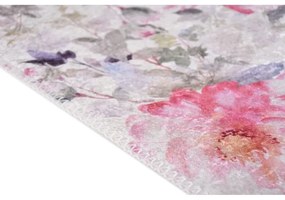 Килим подходящ за пране в розово и цвят слонова кост 160x230 cm Pink Garden – Vitaus