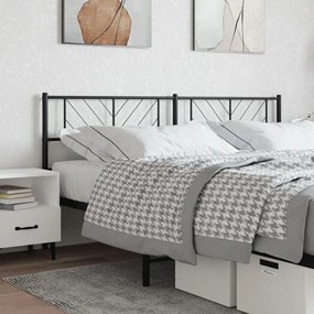372217 vidaXL Метална табла за глава, черна, 200 см