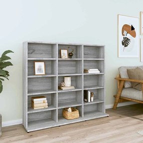 815484 vidaXL Етажерка за дискове сив сонома 100x23x89,5 см инженерно дърво