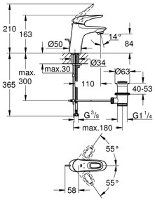 Смесител за кран Grohe Eurostyle New LS3 S-size