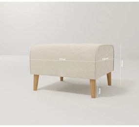 Кремаво кадифено столче за крака Carole - Ropez