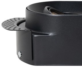 Кръгъл вграден прожектор черен GU10 50mm 2-светлина - Hubs