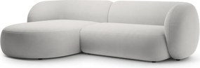 Светлосив кадифен ъглов диван (ляв ъгъл) Kate – Micadoni