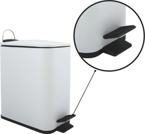 Стоманено кошче за боклук с педал в матово бял цвят 5 l Erik – Spirella