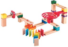 Комплект дървена игра, Hape, Домино, Писта екстремно спускане, 50 части