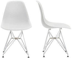 Кухненски стол Fiore Metal-Бял (4) парчета