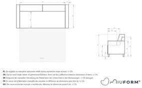 Тъмно сив разтегателен диван 168 cm Lucky Lucy - Miuform