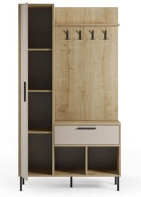 Кремаво-естествен комплект за коридор от декор от дъб 108x195x35 cm Heidy – Marckeric