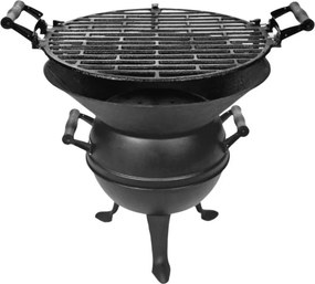 Чугунено барбекю Master Grill MG630, 35.5cm, Регулиране на височина, Черен