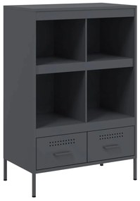 843104 vidaXL Висок шкаф, антрацит, 68x39x101,5 см, стомана