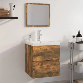 3152864 vidaXL Комплект мебели за баня, опушен дъб, инженерно дърво