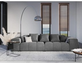 Сив кадифен диван 320 cm Rome Velvet - Cosmopolitan Design