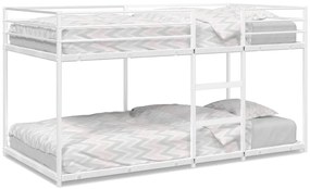 4019884 vidaXL Двуетажно легло без матрак Бяло 90x200 cm Стомана