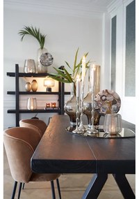 Кафяв кадифен стол за хранене Elyna - Light &amp; Living