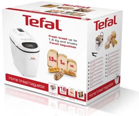 Хлебопекарна Tefal Home Bread Baguette PF610138, 1600 W, 750/1000/1500 гр, 2 бъркалки, 16 програми, Бял