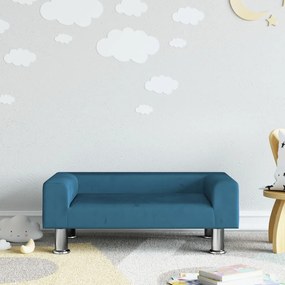 3196329 vidaXL Детски диван, синьо, 70x45x26,5 см, кадифе