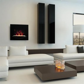 Klarstein Feuerschale, електрическа камина за стена, 1800 W, симулация на пламъка, декоративни камъни, черен цвят