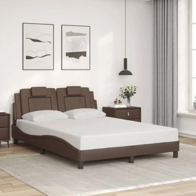 3208084 vidaXL Рамка за легло Viana без матрак, кафява, 120x200 см, изкуствена кожа