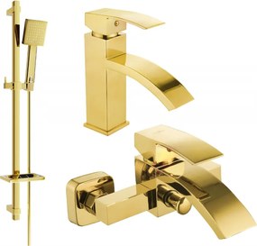 Mexen Libra DQ45 комплект за вана, златен - 745103DQ45-50