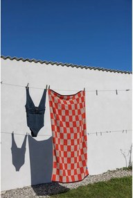 Оранжева/бежова кърпа от органичен памук от тери 50x90 cm Retro – Mette Ditmer Denmark