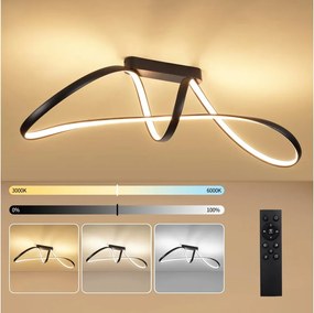 Brilagi-LED Димируем повърхностно монтиран полилей TWISTER LED/60W/230V 3000-6000K черен+ДУ