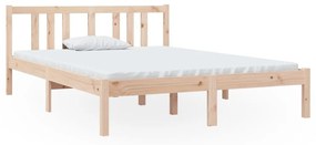 814859 vidaXL Рамка за легло, дърво масив, 135x190 cм, Double