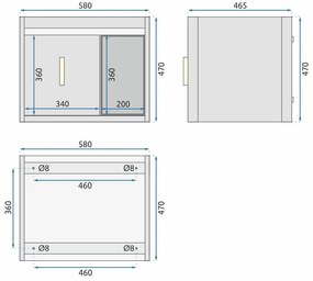 Комплект мебели за баня с мивка Paris 60cm Grey