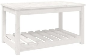 824135 vidaXL Градинска маса, бяла, 82,5x50,5x45 см, борово дърво масив