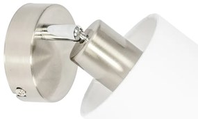 Модерен стенен аплик стомана с бял абажур регулируем - Hetta