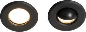 Комплект от 5 модерни вградени прожектора черни с LED IP67 - Linsey