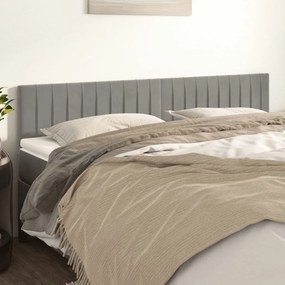 346278 vidaXL Горни табли за легло, 2 бр, светлосиви,90x5x78/88 см кадифе