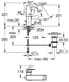 Кран за тоалетна Grohe Allure Brilliant Single High