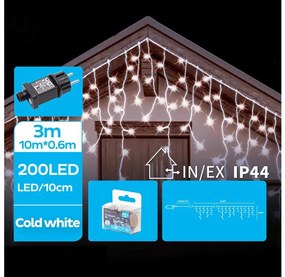Brilagi - LED Външна коледна гирлянда 200xLED/8 функции 13x0,6m IP44 студено бяло