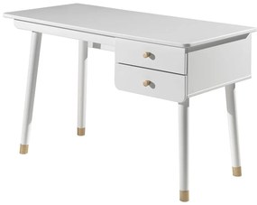 Бяла детска работна маса от борова дървесина Billy - Vipack