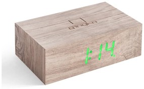 Сив дървен LED будилник Flip Click - Gingko