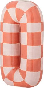 Керамична ръчно рисувана ваза в цвят сьомга/кремава (височина 32 cm) Mae – Bloomingville