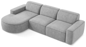 Светлосив шенилов ъглов диван (ляв ъгъл) Omao – Makamii