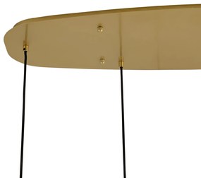 Хотелски шик висяща лампа месинг с кехлибарено стъкло 5 светлини - Gus