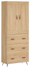 3199724 vidaXL Висок шкаф, дъб сонома, 69,5x34x180 см, инженерно дърво