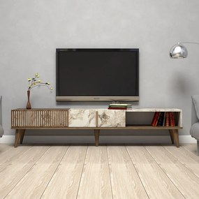 Маса за телевизор от декор от мрамор в естествен цвят 180x40 cm Milan – Kalune Design
