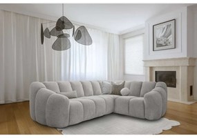 Светлосив ъглов диван (десен ъгъл/L форма) Shell – Miuform