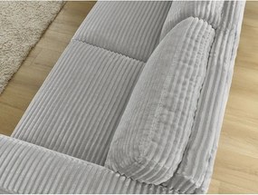 Светлосив диван за ежедневно спане/сгъваем от рипсено кадифе 220 cm Hugo – Bobochic Paris