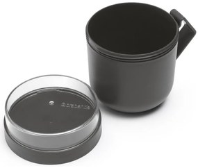 Чаша за супа с капак Brabantia Make&Take 1006293, 600+180 мл, Винтов капак, Без BPA, Тъмносив