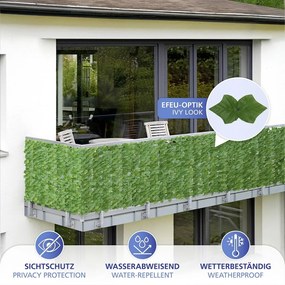 Зелен пластмасов балконски параван 300x100 cm Ivy – Maximex