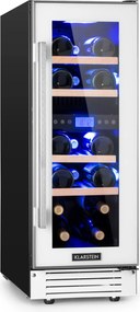 Klarstein Vinovilla 17, двузонов охладител за вино, 53 л, 17 бутилки, 3 цвята, бял