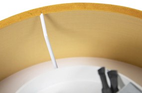 Модерна таванна лампа жълта със златен интериор 30 см - Drum