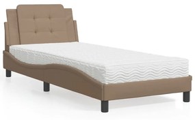 3208828 vidaXL Рамка за легло без матрак Zadar, капучино, 80x200 см, изкуствена кожа